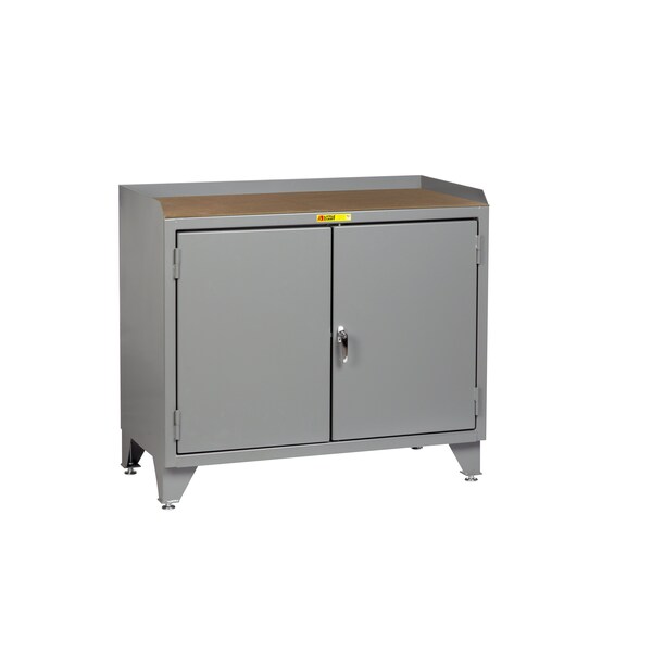 Counter Height Bench Cabinet, 36"W, Solid Doors, Hardboard